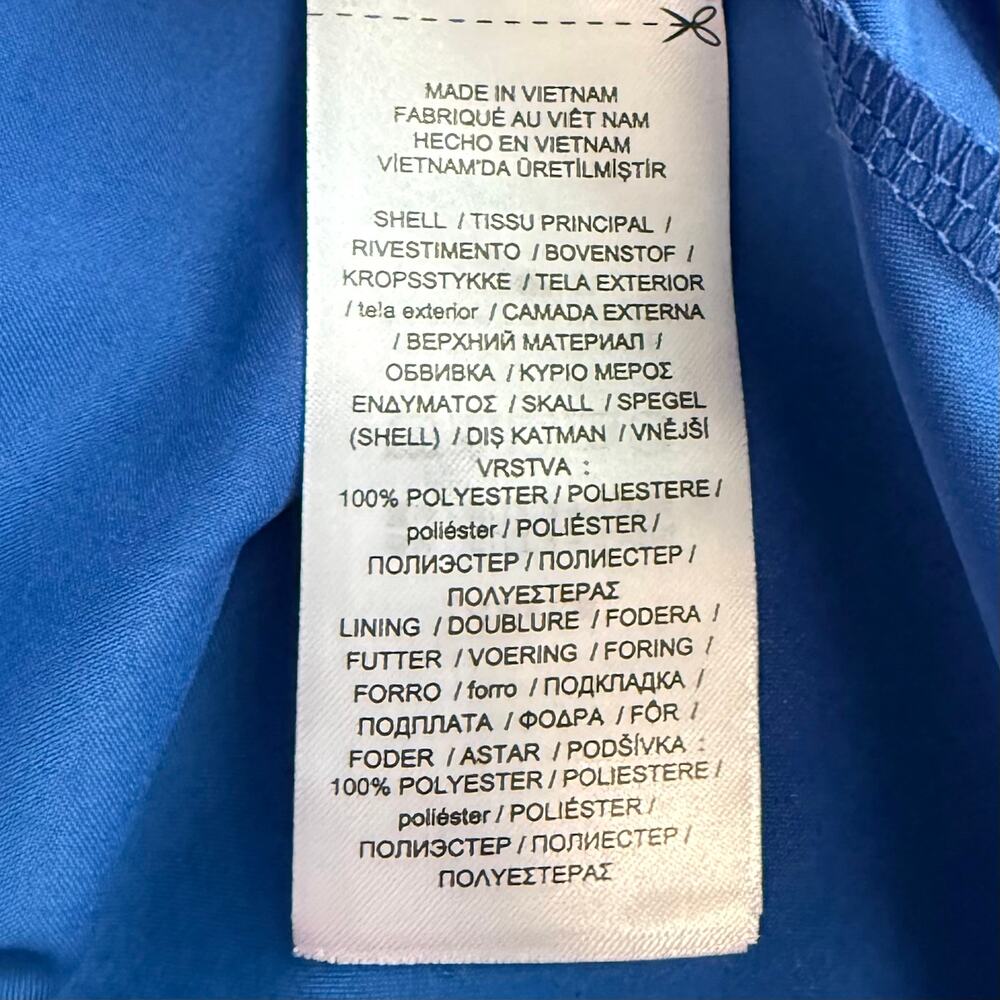 Ralph Lauren Blue Chiffon Tiered Sleeveless Cocktail Dress 16 - Picture 5 of 6